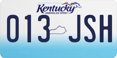 KY license plate 013JSH