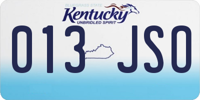 KY license plate 013JSO