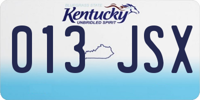 KY license plate 013JSX