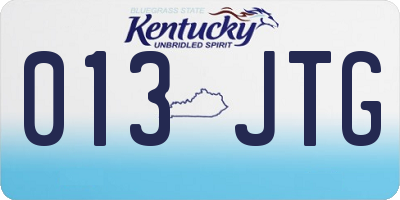 KY license plate 013JTG