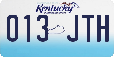 KY license plate 013JTH