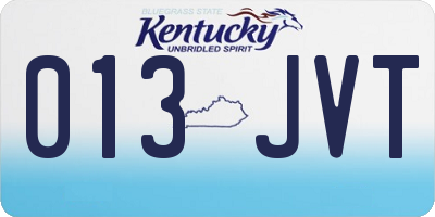 KY license plate 013JVT
