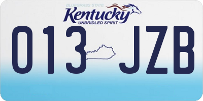 KY license plate 013JZB
