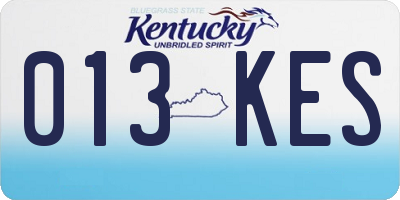 KY license plate 013KES