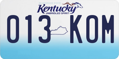 KY license plate 013KOM