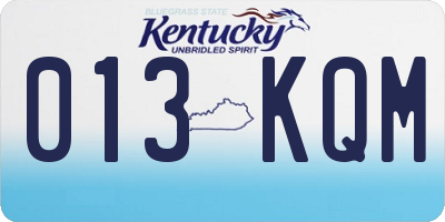 KY license plate 013KQM