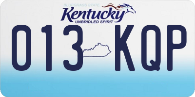 KY license plate 013KQP