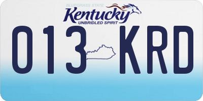 KY license plate 013KRD