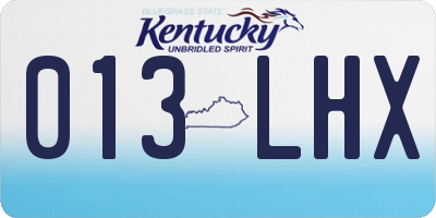 KY license plate 013LHX