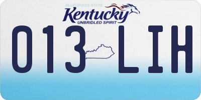 KY license plate 013LIH