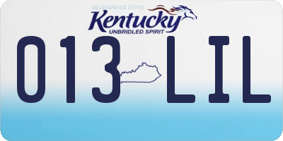 KY license plate 013LIL