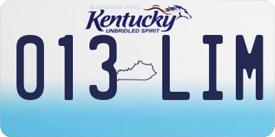 KY license plate 013LIM