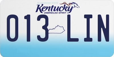 KY license plate 013LIN