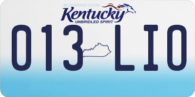 KY license plate 013LIO