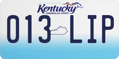 KY license plate 013LIP