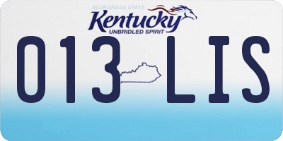 KY license plate 013LIS