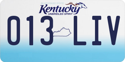 KY license plate 013LIV
