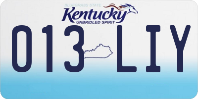 KY license plate 013LIY