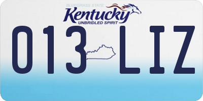 KY license plate 013LIZ