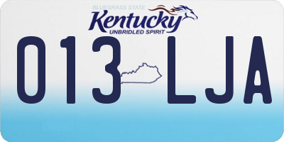 KY license plate 013LJA