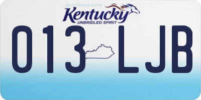 KY license plate 013LJB