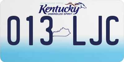KY license plate 013LJC