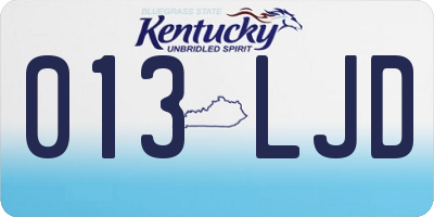KY license plate 013LJD