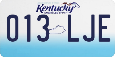 KY license plate 013LJE