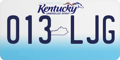KY license plate 013LJG