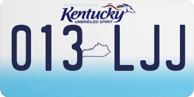 KY license plate 013LJJ