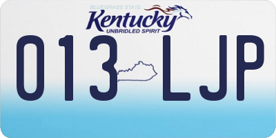 KY license plate 013LJP