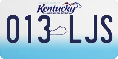 KY license plate 013LJS