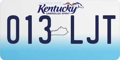 KY license plate 013LJT