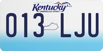 KY license plate 013LJU