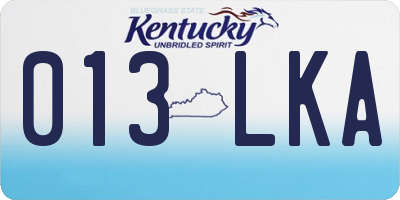 KY license plate 013LKA