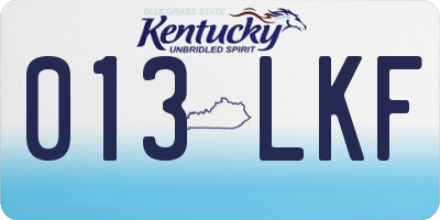 KY license plate 013LKF