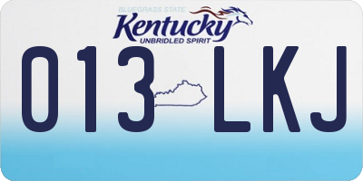 KY license plate 013LKJ