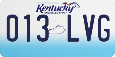 KY license plate 013LVG