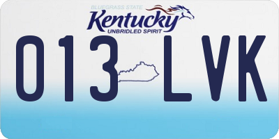 KY license plate 013LVK