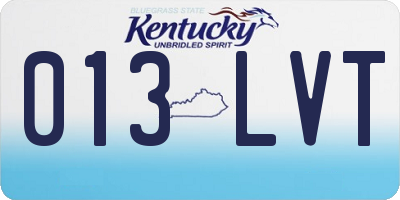 KY license plate 013LVT