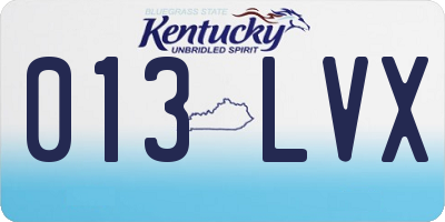 KY license plate 013LVX