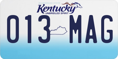 KY license plate 013MAG