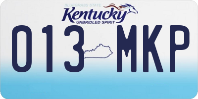 KY license plate 013MKP
