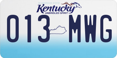 KY license plate 013MWG