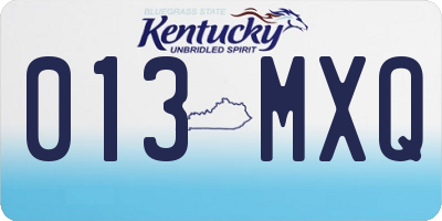 KY license plate 013MXQ