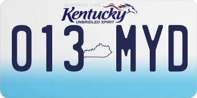 KY license plate 013MYD