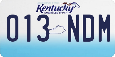 KY license plate 013NDM