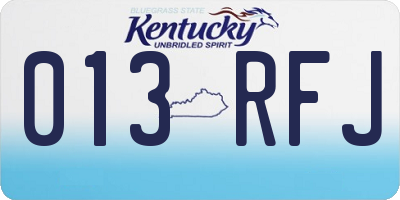 KY license plate 013RFJ