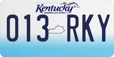 KY license plate 013RKY