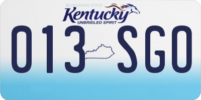 KY license plate 013SGO
